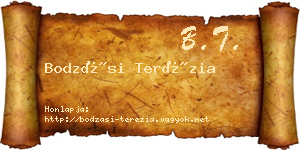 Bodzási Terézia névjegykártya